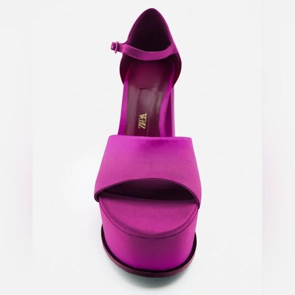 ZARA PLATFORM FUCHSIA HEELS - Picture 6 of 7
